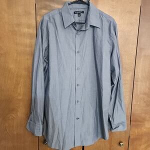 Banana Republic Mens Stretch Slim Fit Dress Shirt Gray Size Large